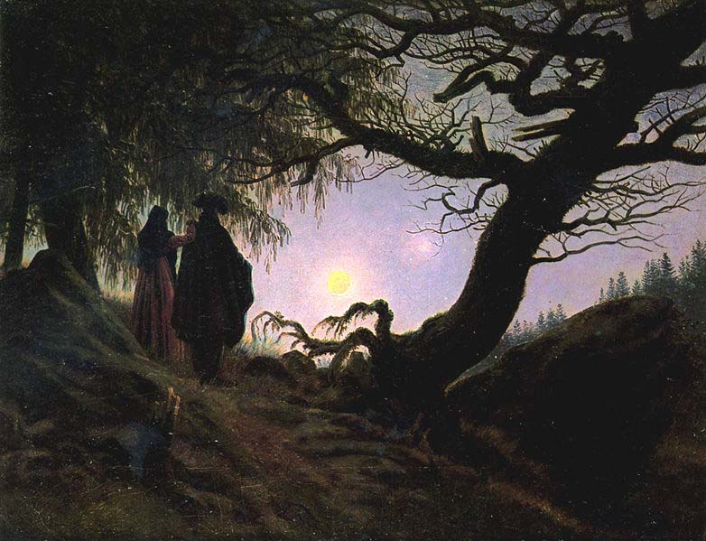 Caspar David Friedrich Man and Woman Contemplating the Moon